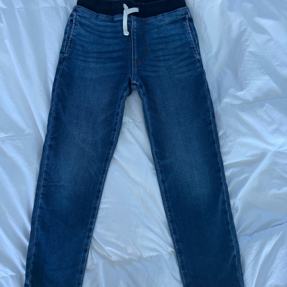 Denim Jogger Pants with Drawstring